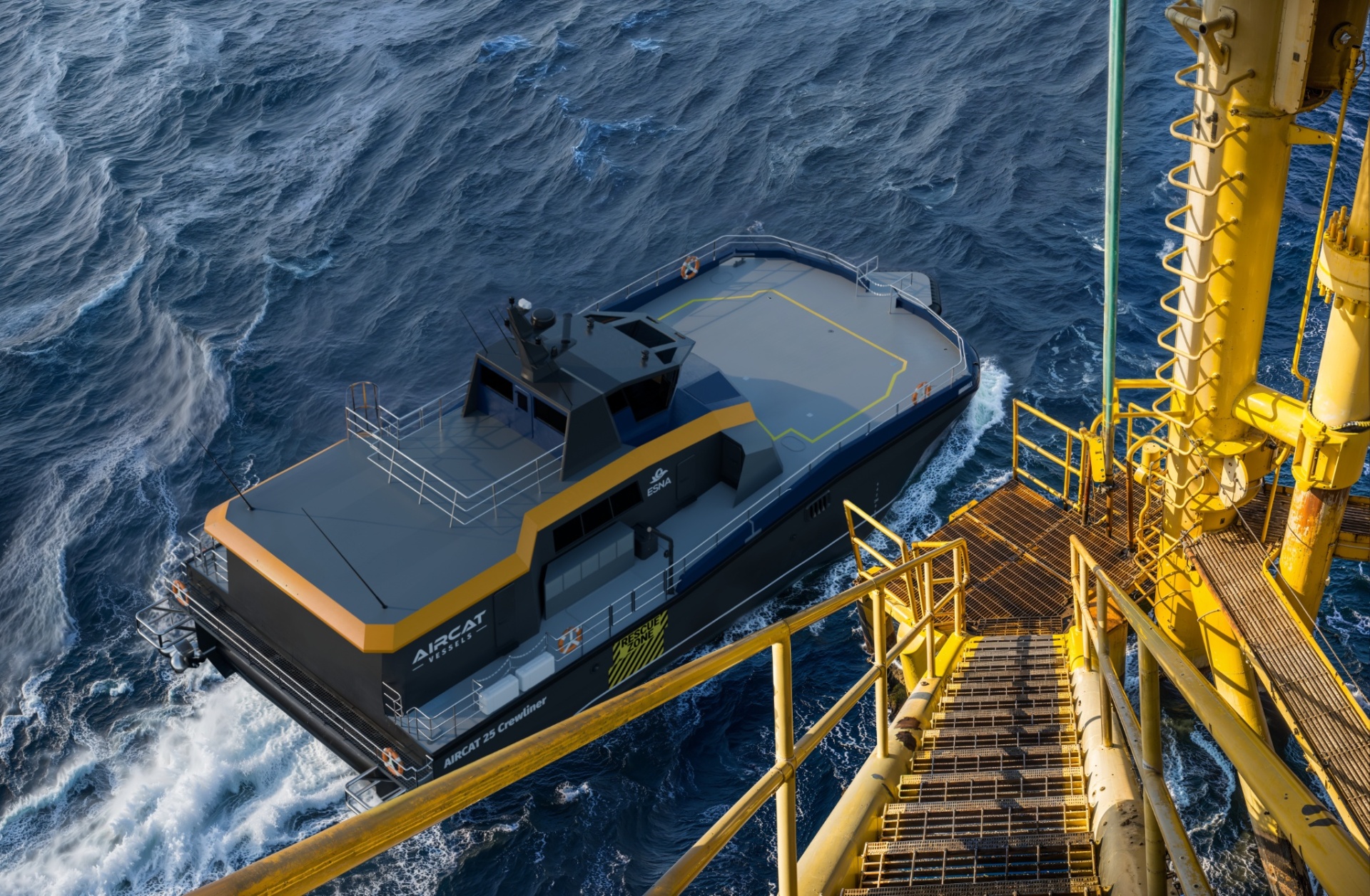 AIRCAT 25 Crewliner alongside an offshore platform