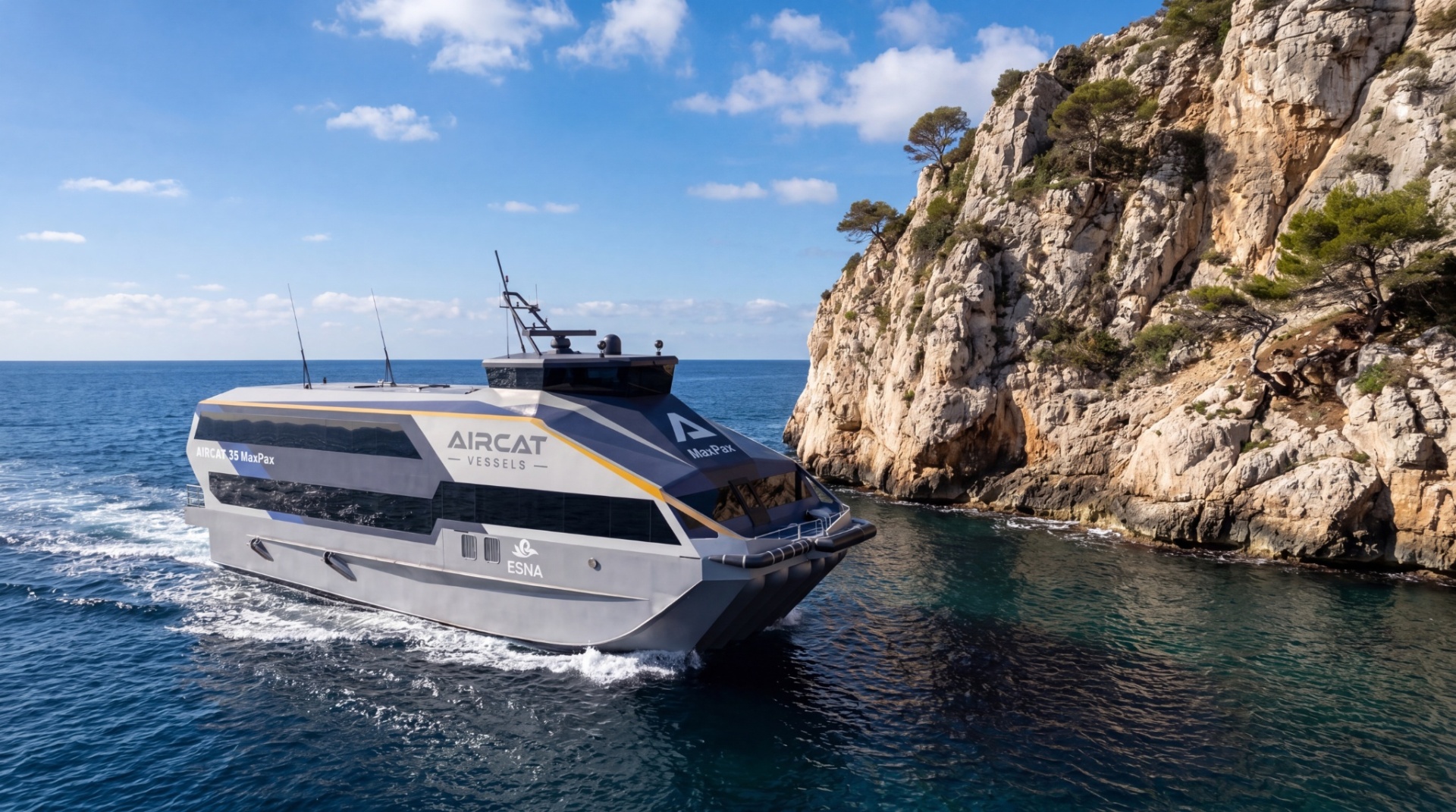 AIRCAT 35 MaxPax along Mediterranean cliffs